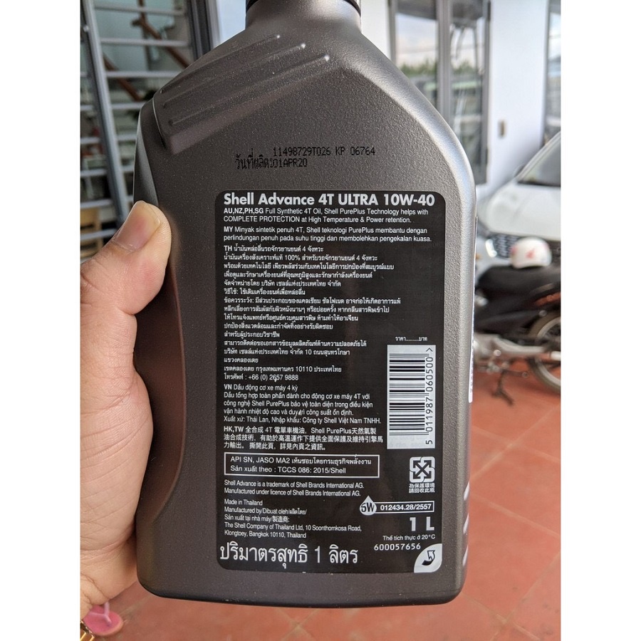 Nhớt Shell ADVANCE ULTRA 10W40 Nhập Khẩu Thái Lan Cao Cấp Cho Xe Số, Côn Tay