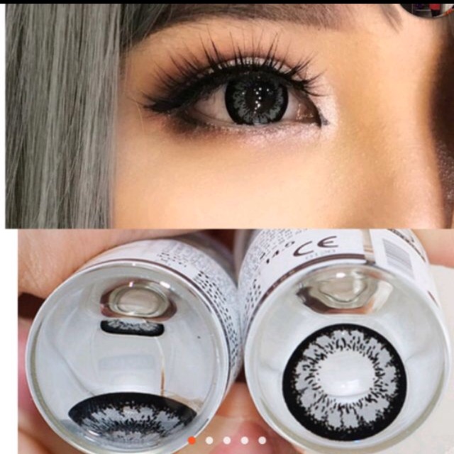 1 cặp lens xám hoa lens giãn tròng Hàn Quốc S2002 7