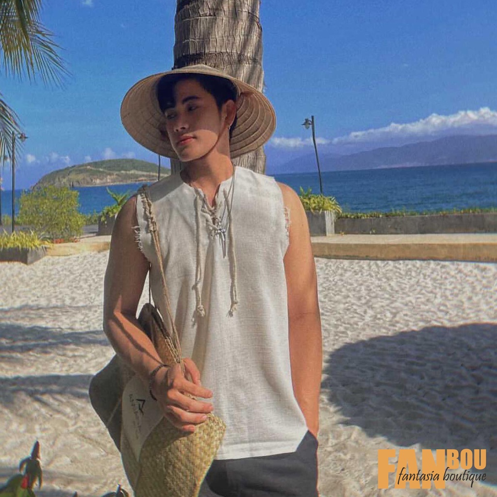 Áo Nam Sát Nách Tanktop Cổ V Có Dây Thắt | BigBuy360 - bigbuy360.vn