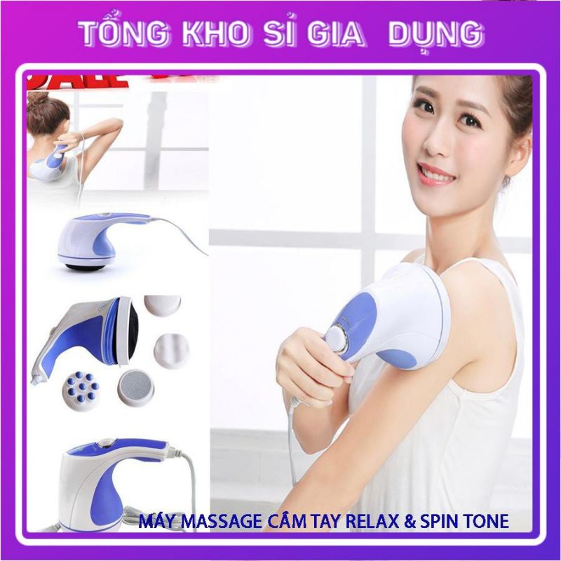 Máy mát xa cầm tay - Máy massage trị liệu đau nhức toàn thân 5 đầu Relax and t