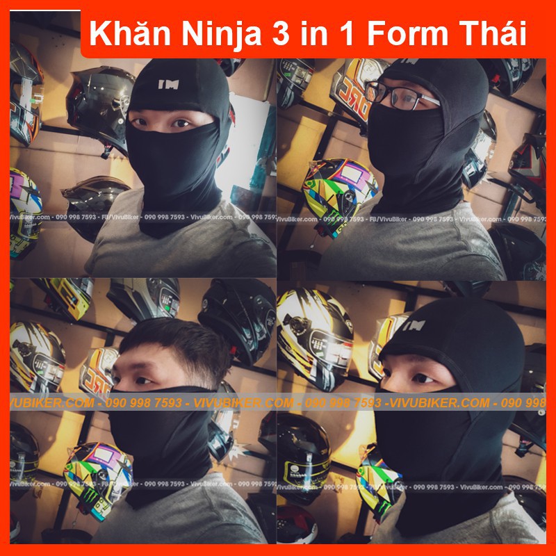 Khăn trùm đầu Ninja M1 - SWAT form Thái Lan 3 in 1 đa năng siêu co giãn chính hãng tốt