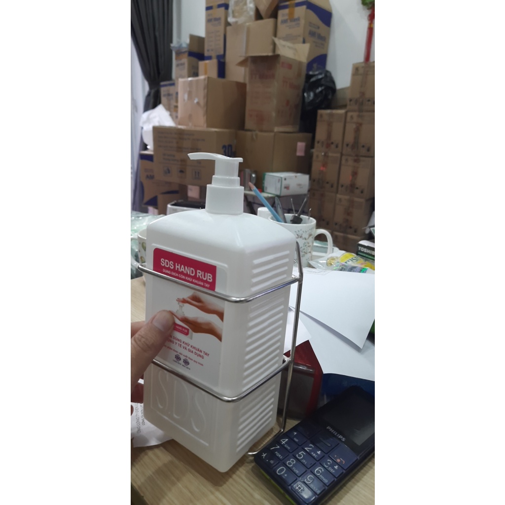 Giá treo gắn tường nước rửa tay SDS chai 500ml, 1 lít