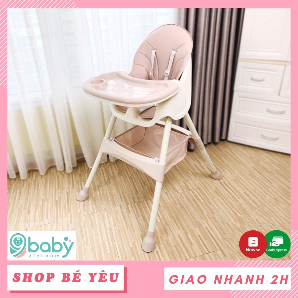 Ghế ăn dặm cho bé  𝑭𝒓𝒆𝒆𝒔𝒉𝒊𝒑  Ghế ăn dặm không bánh xe 9Baby cao cấp cho bé màu hồng