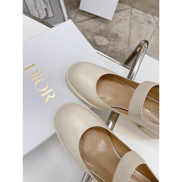 Giày da nữ đế tăng chiều cao mũi bo tròn da cao cấp dior CD