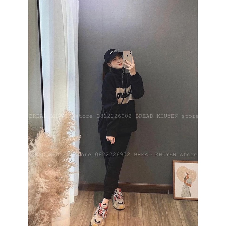 BỘ NỈ CỔ CAO KHÓA PHỐI CHỮ