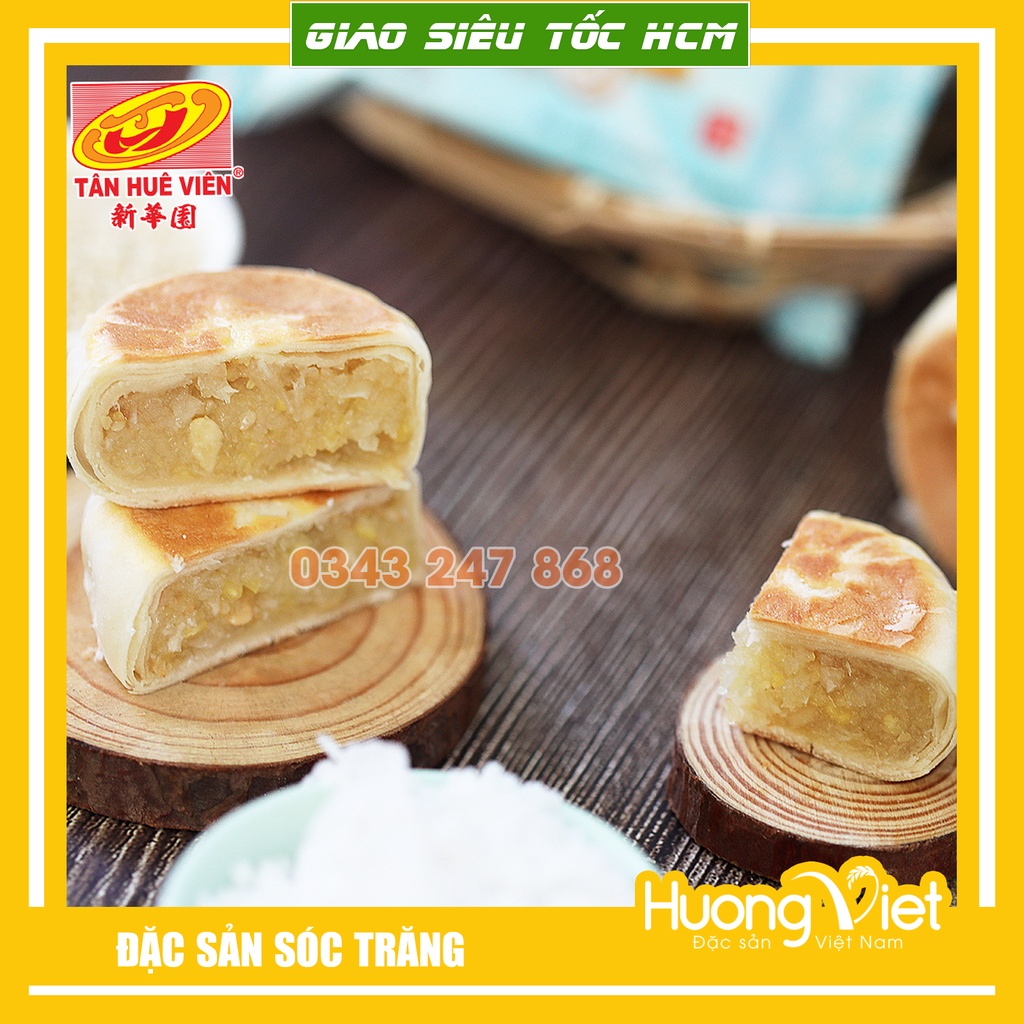 Bánh pía Dừa Sầu Riêng Tân Huê Viên, bánh pía mini gói 12 cái, bánh pía chay đặc sản Sóc Trăng