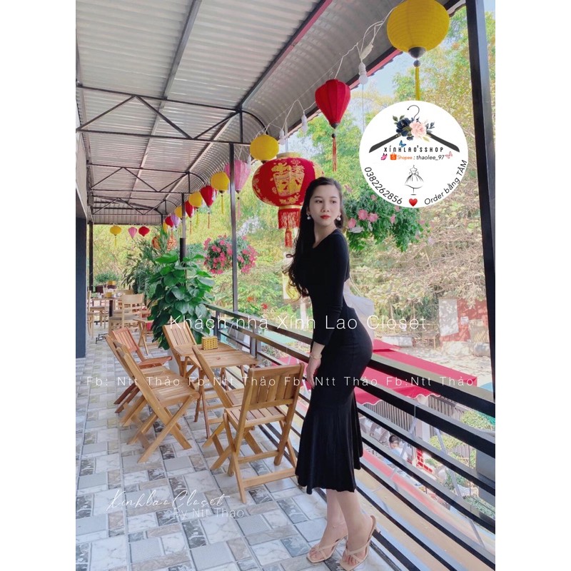 Váy body đuôi cá nơ lưng