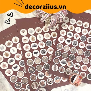 Nhãn dán Sticker hình tròn 48 chấm tròn trang trí dán toploader