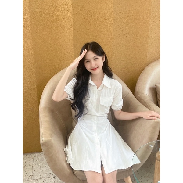 váy sơ mi hở lưng sau