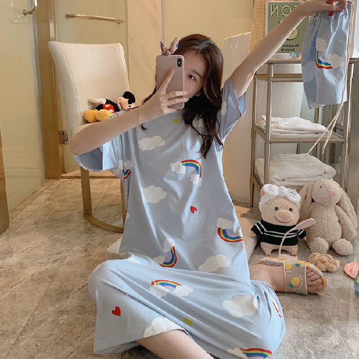 Đầm Ngủ Cotton Kèm Túi Cho Phụ Nữ Mang Thai