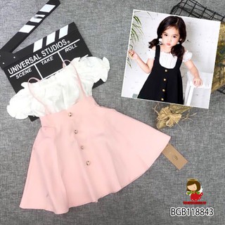 Set váy yếm tiểu thư cho bé gái