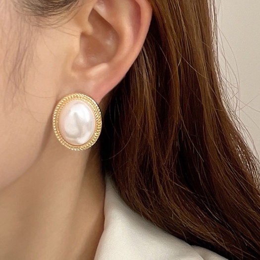 Bông Tai Dạng Kẹp Đính Ngọc Trai Thời Trang Hàn Quốc Dễ Phối Đồ Cho Nữ
