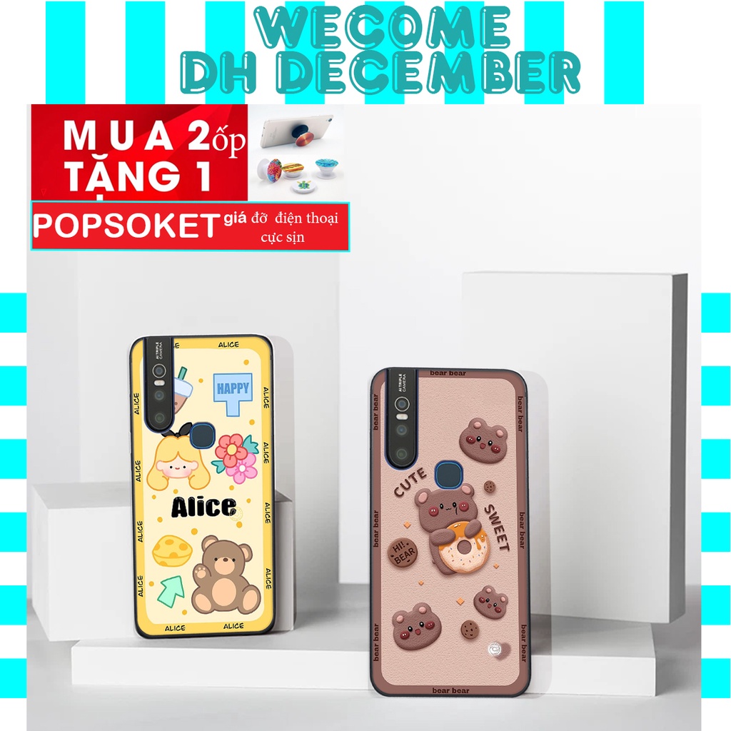 Ốp lưng Vivo V15 / V15 PRO  in hình 3D gấu mới nhất - sang - chảnh - ĐẸP- BỀN