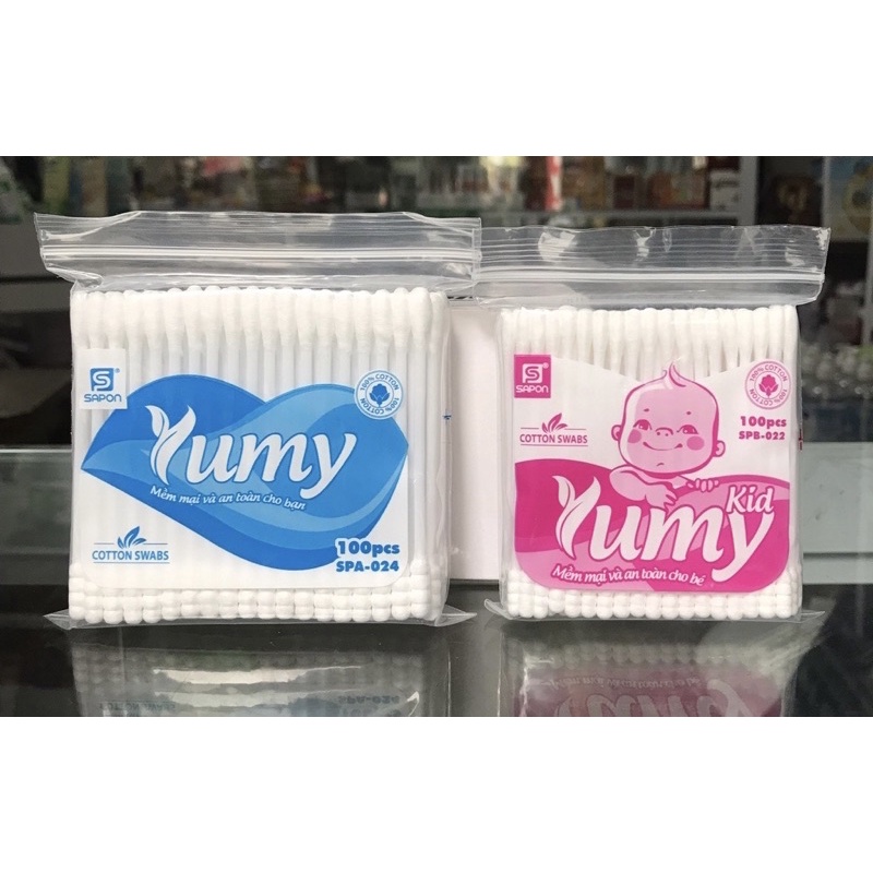 Tăm Bông Y Tế Người Lớn/Trẻ Em Yumy (100 que)