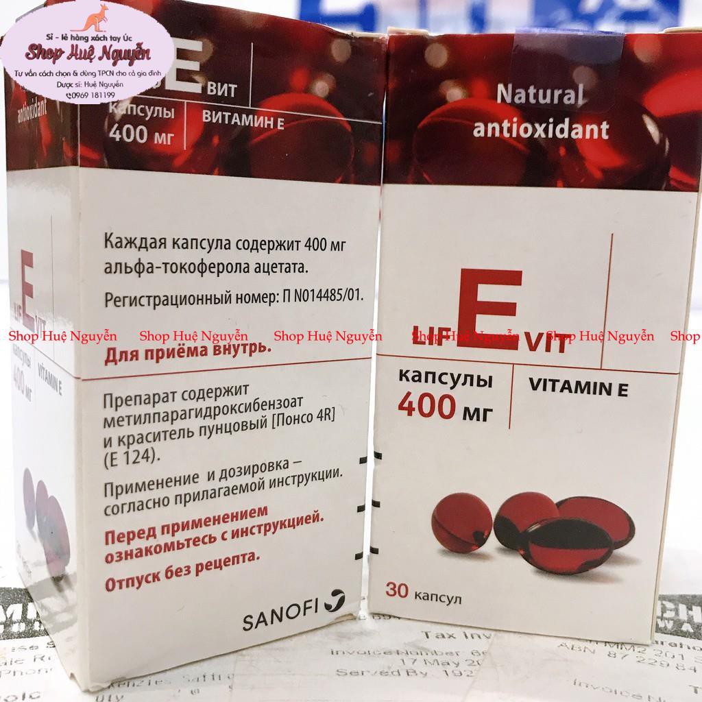VITAMIN E ĐỎ NGA 270MG MẪU MỚI