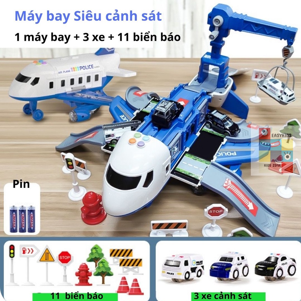 Đồ chơi máy bay, máy bay trẻ em biến hình có âm thanh, ánh sáng, đa chức năng