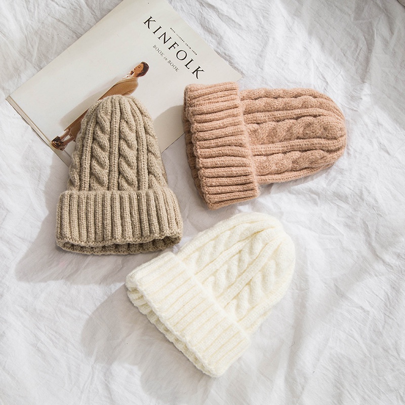 Mũ Len Dệt Kim Phong Cách Hàn Quốc Thời Trang Thu Đông Cho Nữ