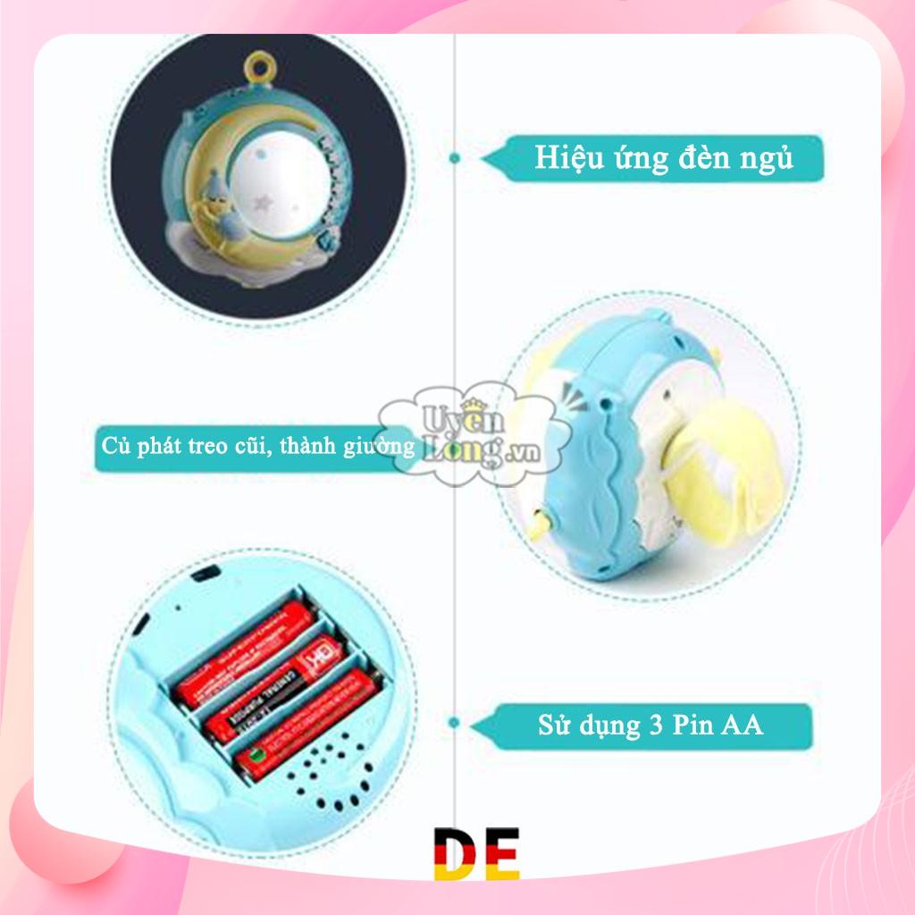 [Voucher Giảm 15K] Treo Nôi Treo Cũi Mẫu Mới Tiếng Anh, Xoay 360 Độ, Điều Khiển Từ Xa, Đèn Phản Chiếu, Tiếng Ồn Trắng...