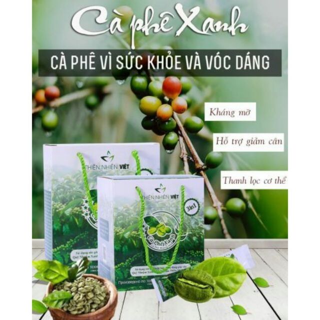 Combo 2 HỘP CÀ PHÊ XANH KHÁNG MỠ THIÊN NHIÊN VIỆT