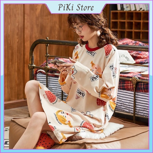 Bộ Ngủ Nữ Dài Tay Pijama , Đầm Ngủ Nữ Mặc Nhà | BigBuy360 - bigbuy360.vn
