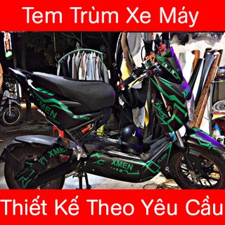 Tem Trùm Xe Xmen Đen Chỉ Xanh