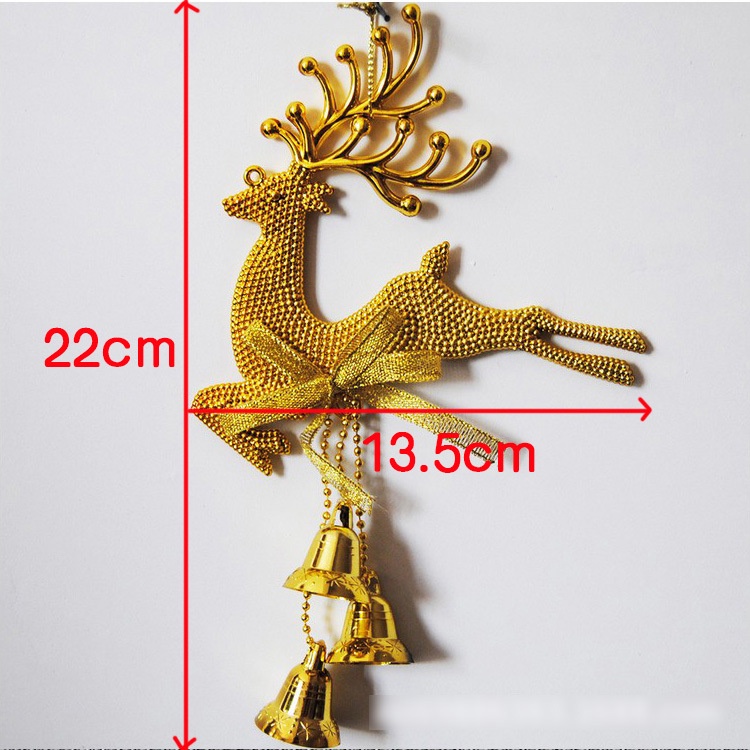 Tuần lộc trang trí cây thông Noel, tuần lộc kèm 3 chuông xinh xắn cheo cây thông noel hoặc trang trí giáng sinh