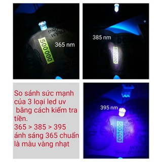 10 bóng Led  cực tím 395nm đục