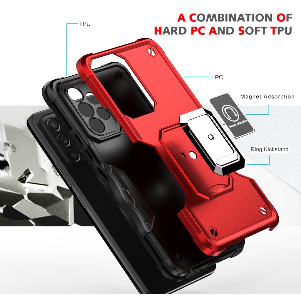 Magnetic Anti Shock Stand Phone Case For Samsung Galaxy A32 4G A33 5G A52 4G 5G A52s 5G A53 5G A73 5G Ring Kickstand Phone Case Cover