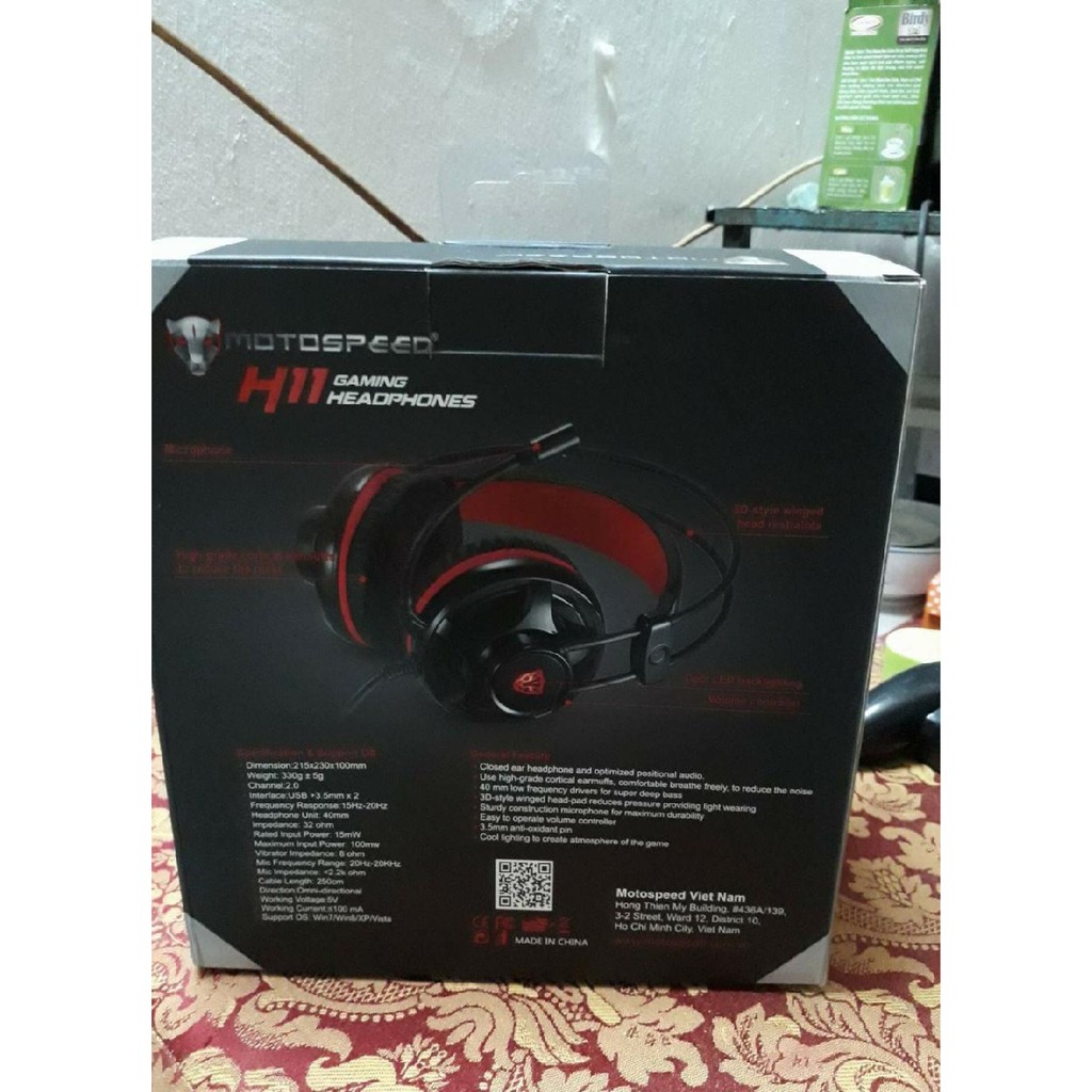 [Mã ELFLASH5 giảm 20K đơn 50K] Tai nghe có dây chuyên game Motospeed H11 có Mic màu Đen Đỏ