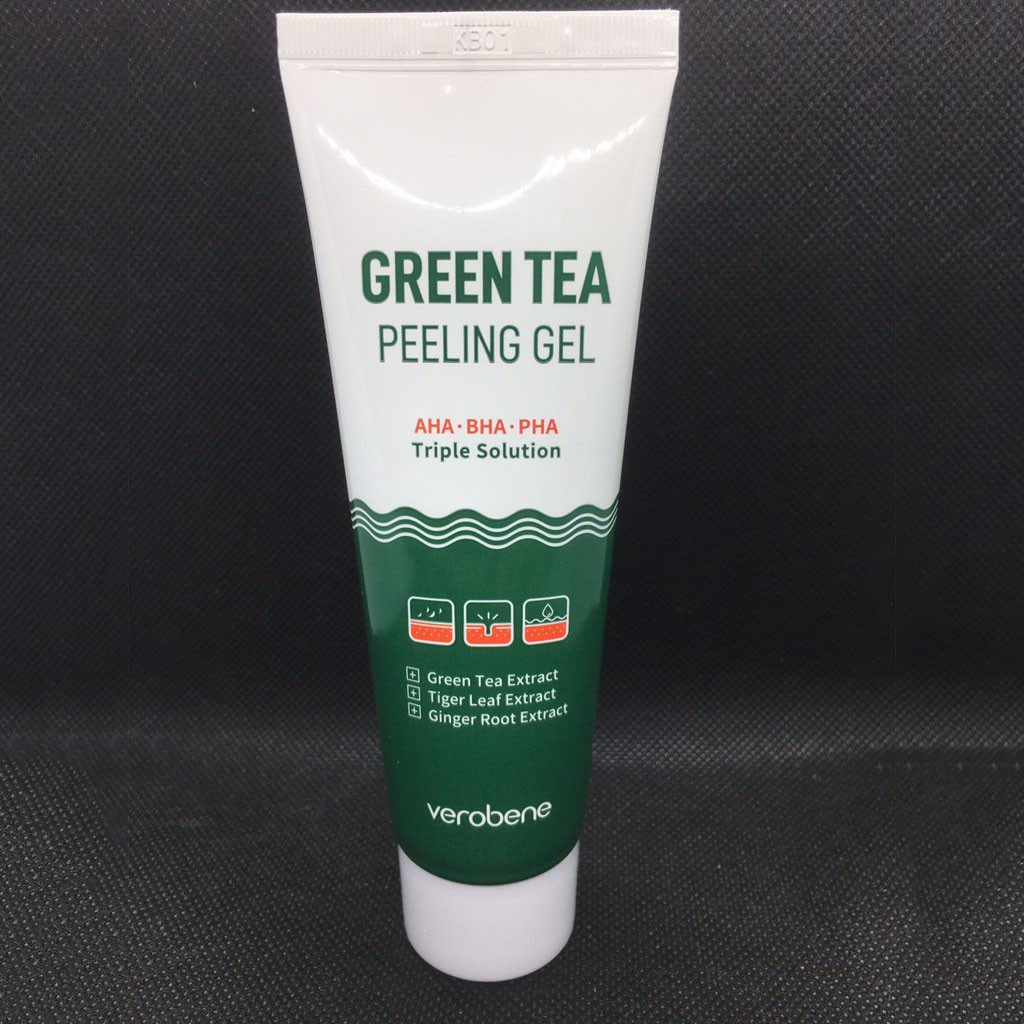 Gel tẩy tế bào chết trên da mặt Hàn Quốc VEROBENE GREEN TEA PEELING GEL (Trà xanh)