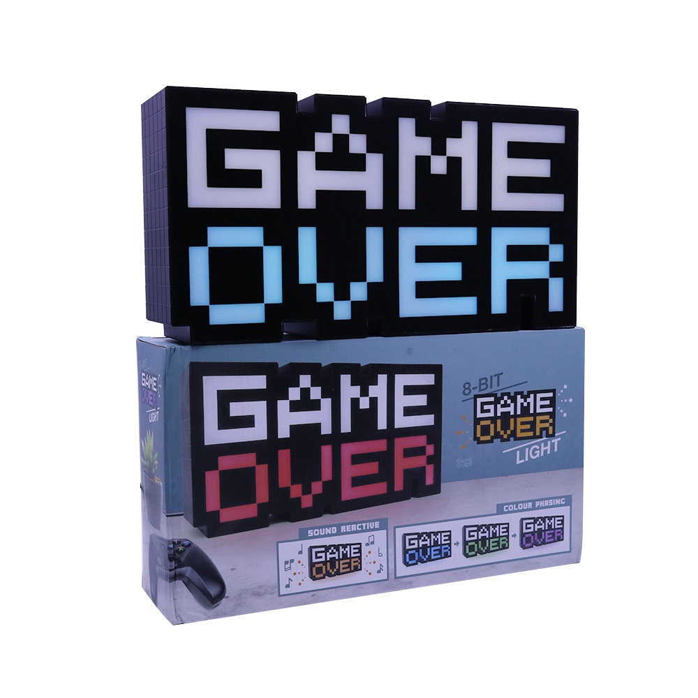 Đèn LED Trang Trí Game Over Để Bàn Máy Tính Có Cảm Biến Âm Thanh, Nháy Theo Nhạc