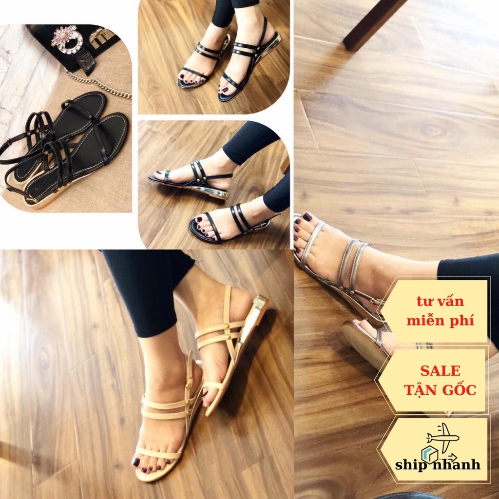 Giày sandal đi học quai mảnh gót 1cm - THENYSMILE - Sezin