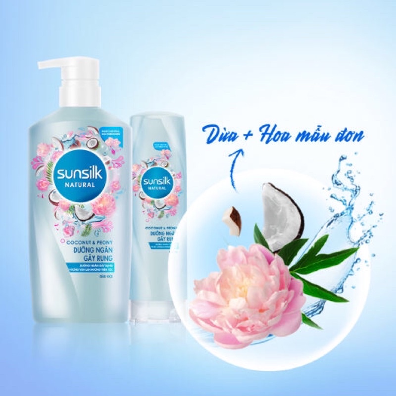 Dầu gội SUNSILK | Dầu gội SUNSILK Dưỡng Chất Thiên Nhiên Nước Dừa Và Hoa Mẫu Đơn 650g