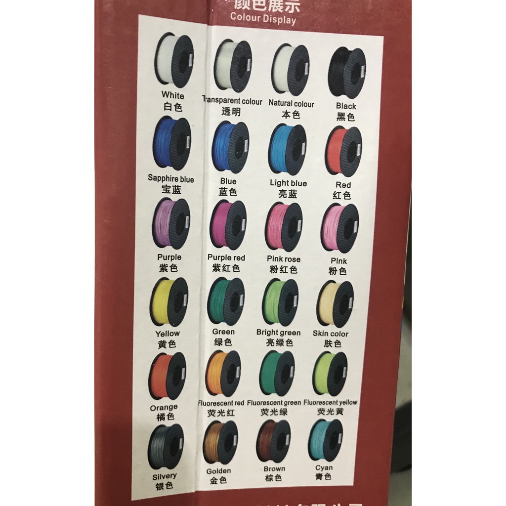 Nhựa In 3D PLA 1,75 mm/ 1 Kg PLA thuần không pha tạp (Loại chữ B hộp đỏ như hình)