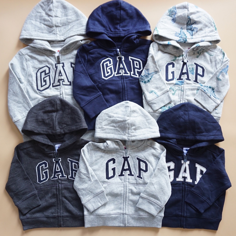Áo khoác cho bé cao cấp, dư xịn GP 0-5 tuổi  G.A.P, baby GP nỉ bông, Hoodie khóa kéo có nón bé mẫu giáo