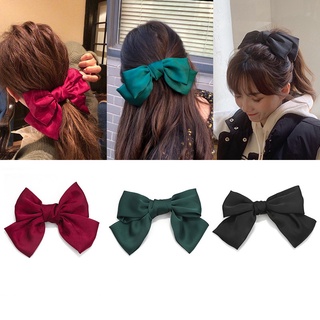 🌈besla1🌈Kẹp tóc, Cột tóc nơ lớn vải satin lụa phong cách Hàn quốc dễ thương