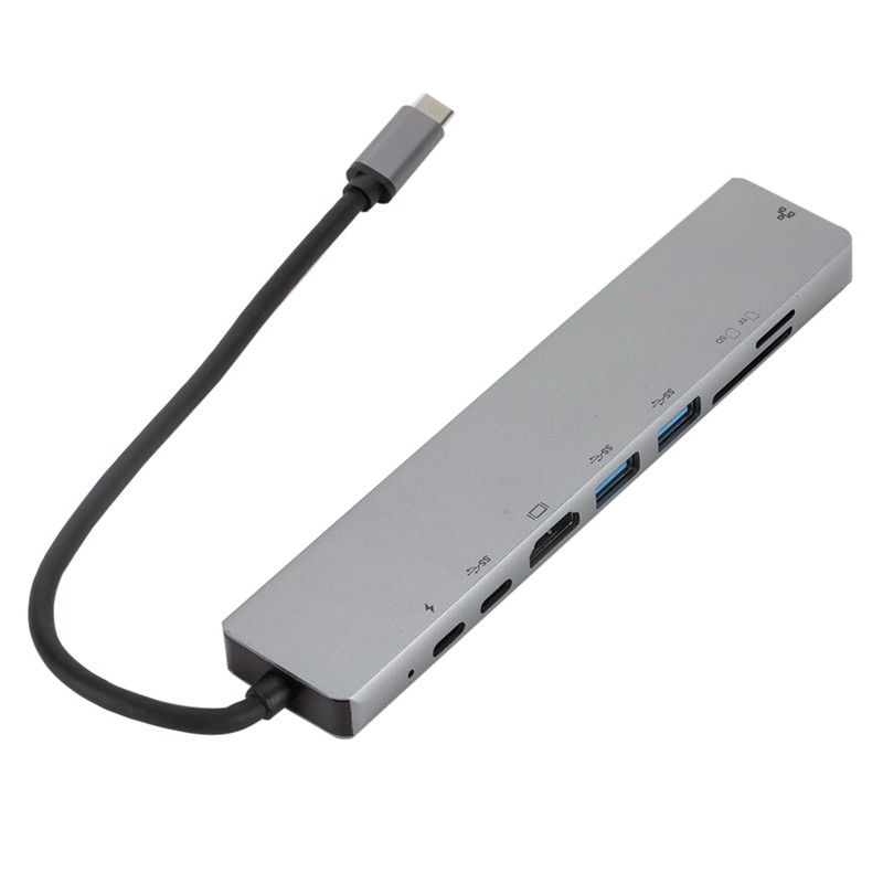 Bộ Chuyển Đổi 8 Trong 1 Usb-C Sang Type-C 2 Usb 3.0 Hub 4k Hdmi Rj45 Cho Macbook