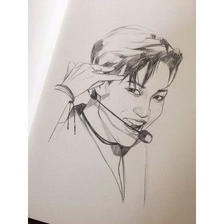 Vẽ tranh chì idol Kpop theo yêu cầu( kèm khung)