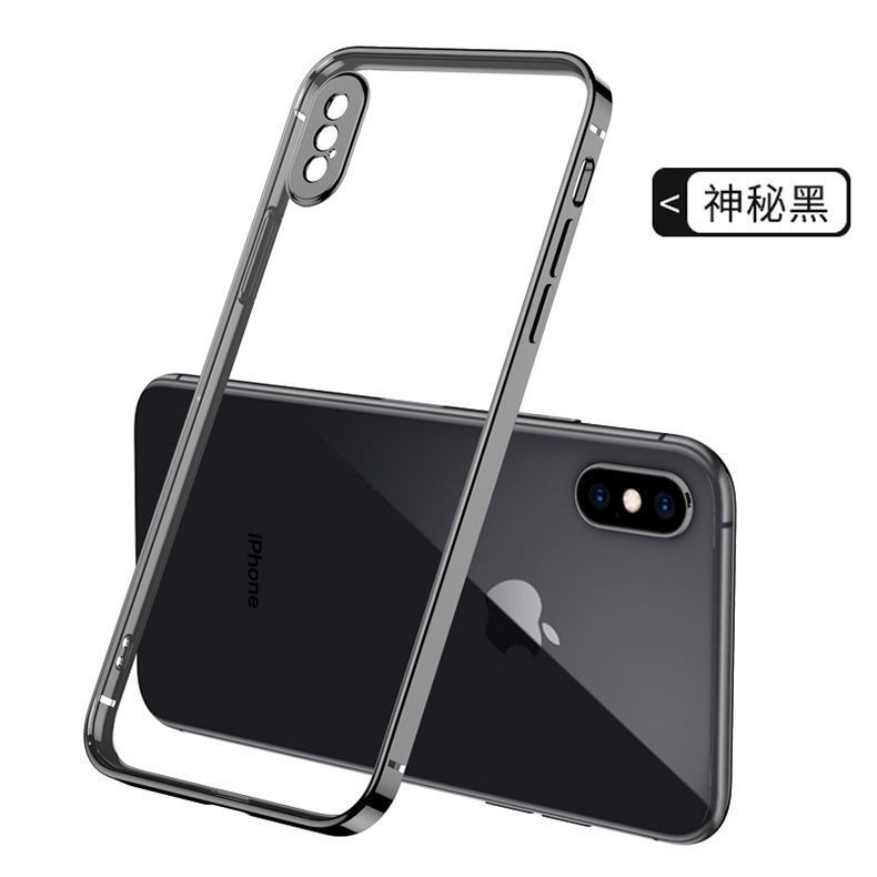 ✟✷ Ốp iphone Phụ kiện điện thoại lưng [Second change 12] xs max mobile phone case straight side electroplating iPhoneX all-inclusive transparent men s and women models