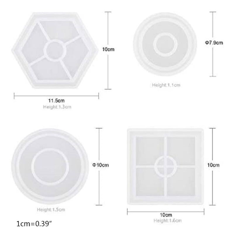 Set 4/6 khuôn silicon dùng làm miếng đồ trang sức DIY nhiều kiểu dáng tiện dụng