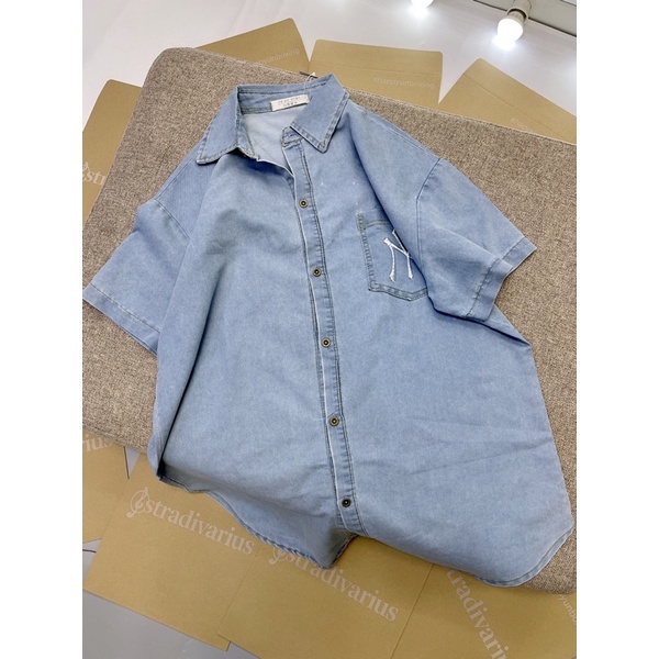 BÁN SỈ ÁO SƠ MI BÒ THÊU CHỮ NYI ĐÁP TÚI CHO NỮ | BigBuy360 - bigbuy360.vn