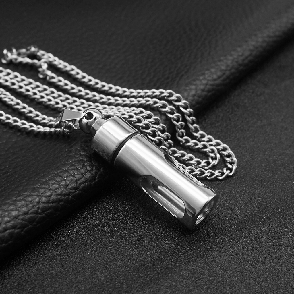 [Predolo2] Mặt Vòng cổ Hình Trụ Làm Từ Thép Không Gỉ