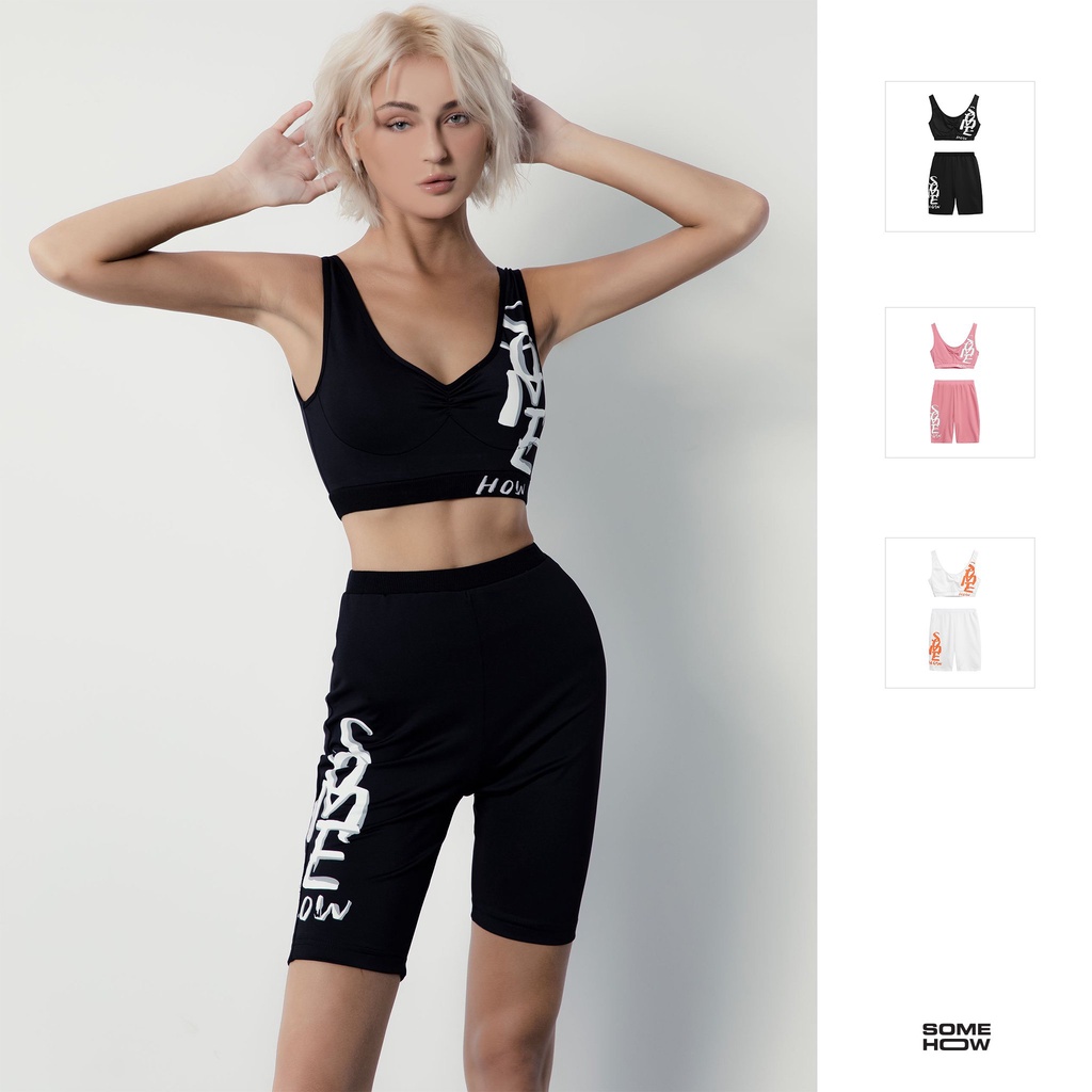 Set Nữ GYM Outfit 3D Printing, Chất Liệu Cotton Co Dãn Thoải Mái, Năng Động,WSD000001,SOMEHOW