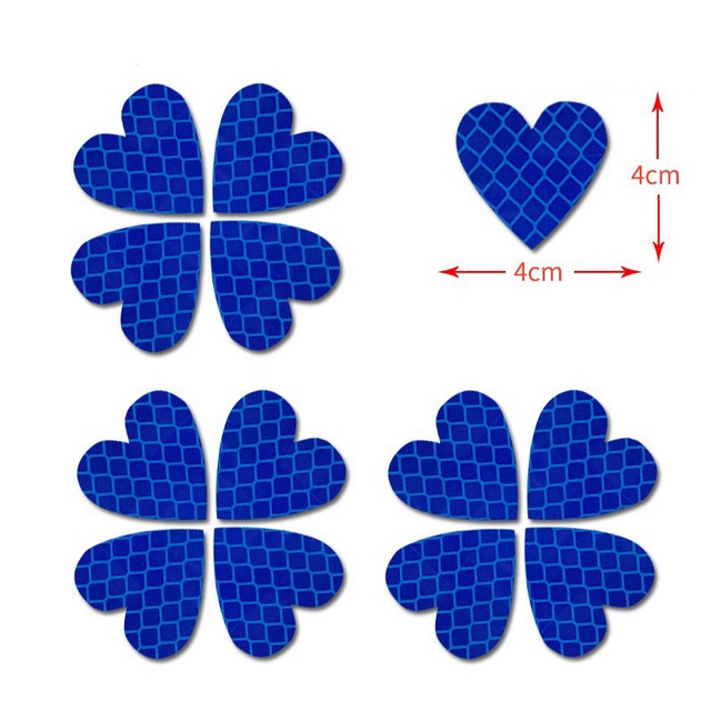 Bộ 12 Miếng Dán Phản Quang Hình Trái Tim Thông Dụng Cho Xe Hơi Xe Máy