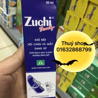 Khử mùi hôi chân và xịt giầy Zuchi