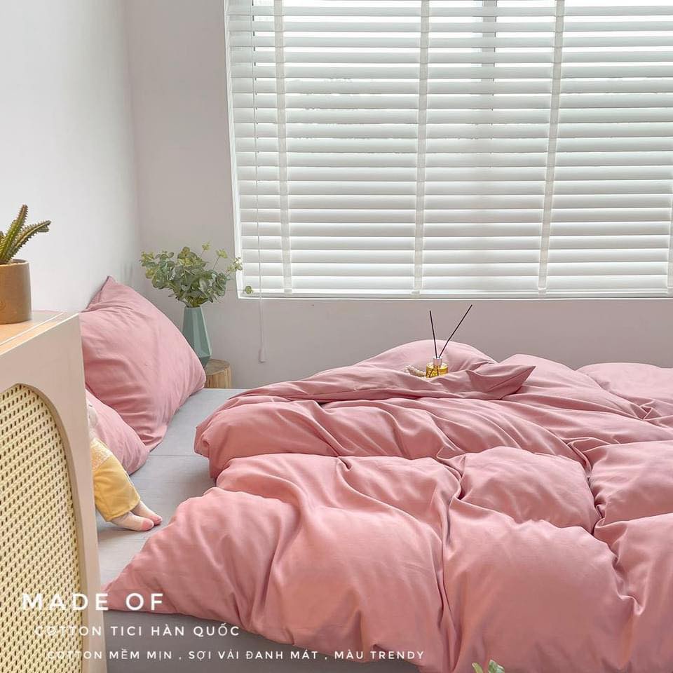 [Mã LIFEMALL2505 giảm 10% đơn 250K] Bộ chăn ga gối tici Mịn Decor phối màu pastel basic Hàn Quốc | BigBuy360 - bigbuy360.vn