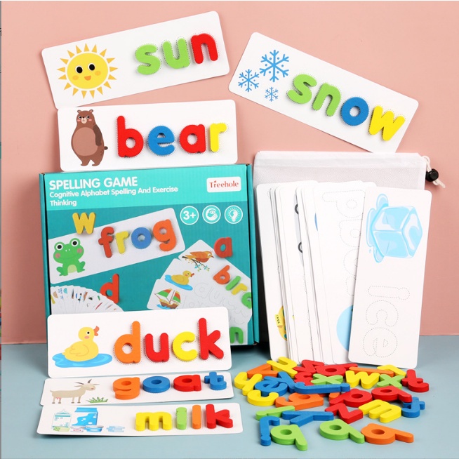 [GIFT] Đồ chơi ghép chữ cho bé spelling game học tiếng anh - bộ thẻ học thông minh chữ cái giúp bé phát tuệ