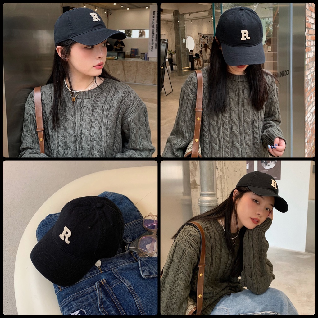 Mũ lưỡi trai chữ R nam nữ unisex nón kết đi học đi chơi thời trang đẹp rẻ phong cách học sinh sinh viên