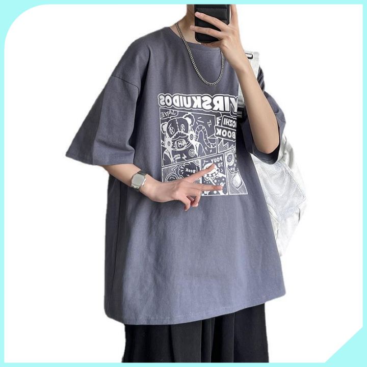 Áo thun unisex tay lỡ form rộng, áo phông nam nữ form rộng chất mát mịn thấm hút mồ hôi in hình YS