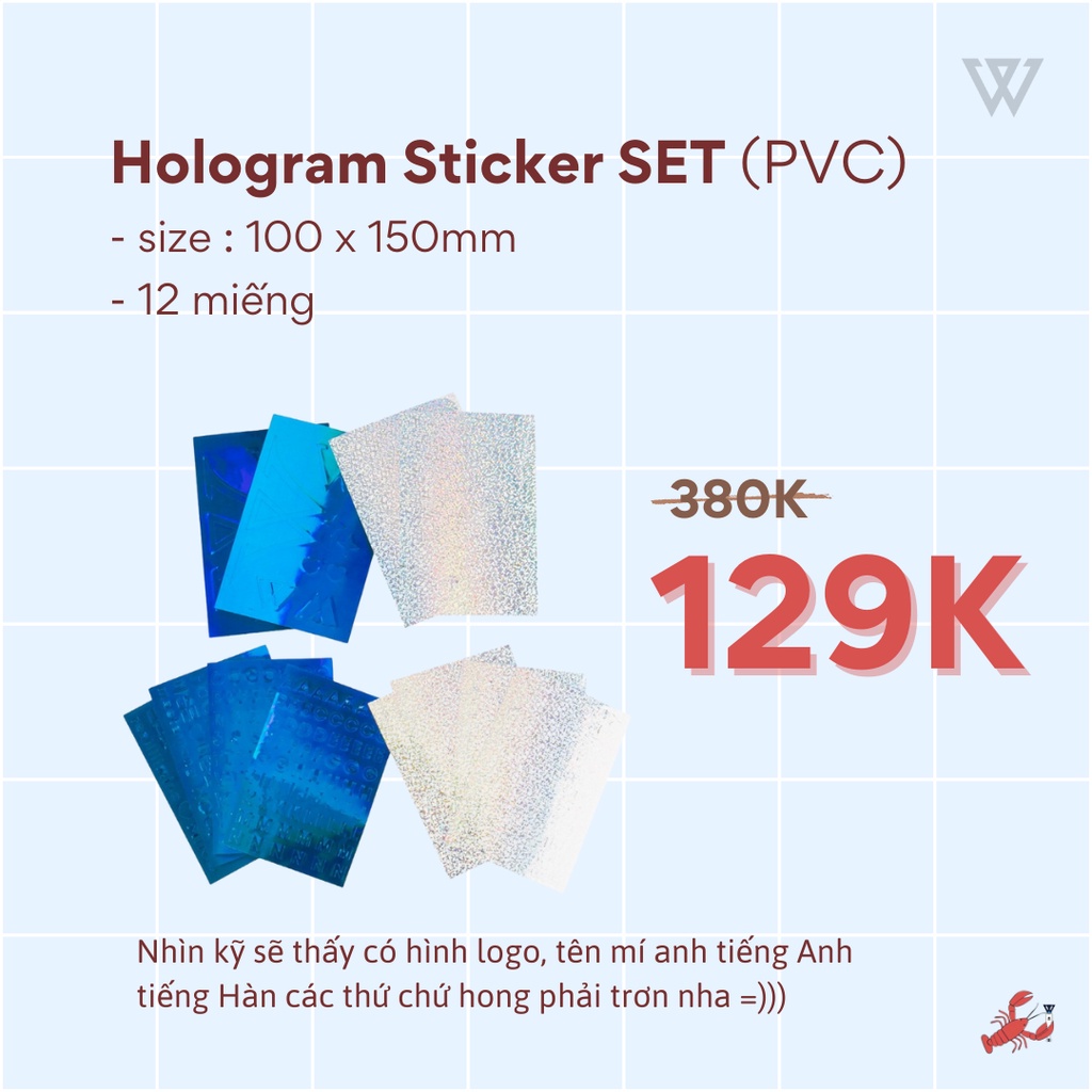 Sticker WINNER Hologram Set 12 miếng dán Lighstick | Hologram sang xịn mịn | WINNER's goods